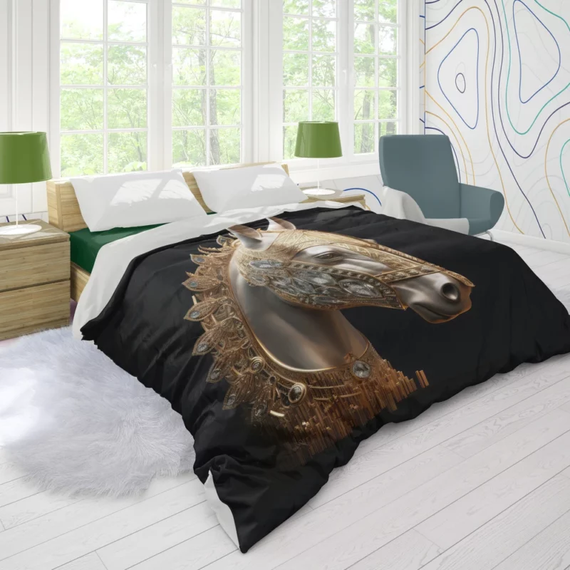 Arabic Calligraphy Horse Art Duvet Cover