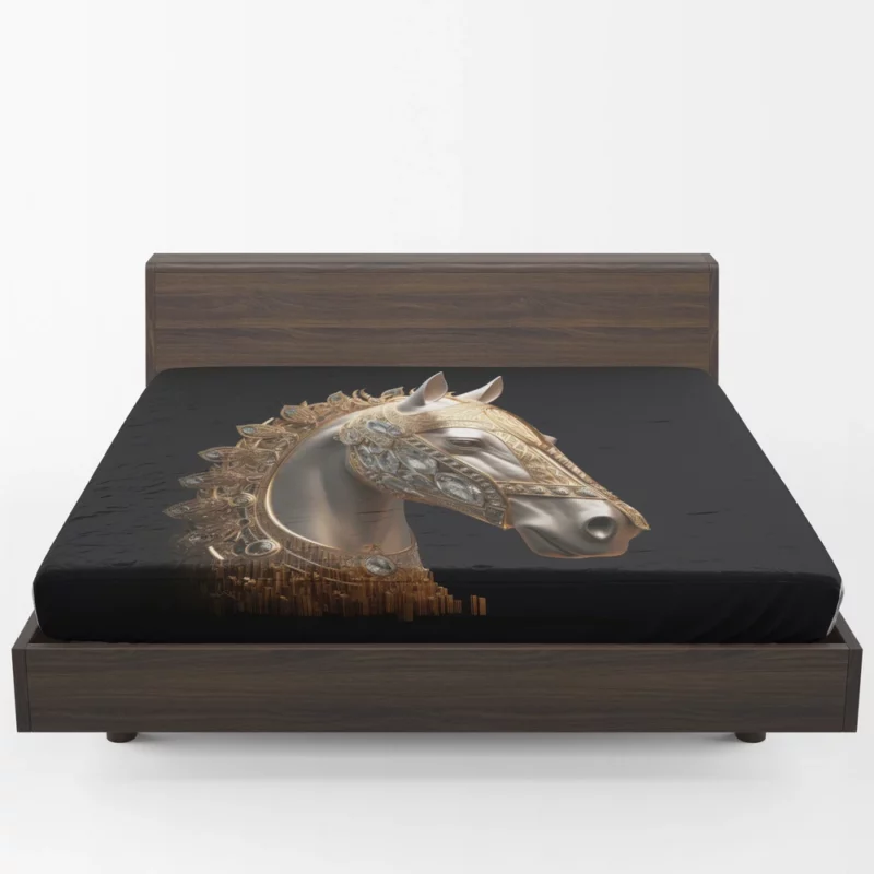 Arabic Calligraphy Horse Art Fitted Sheet 1