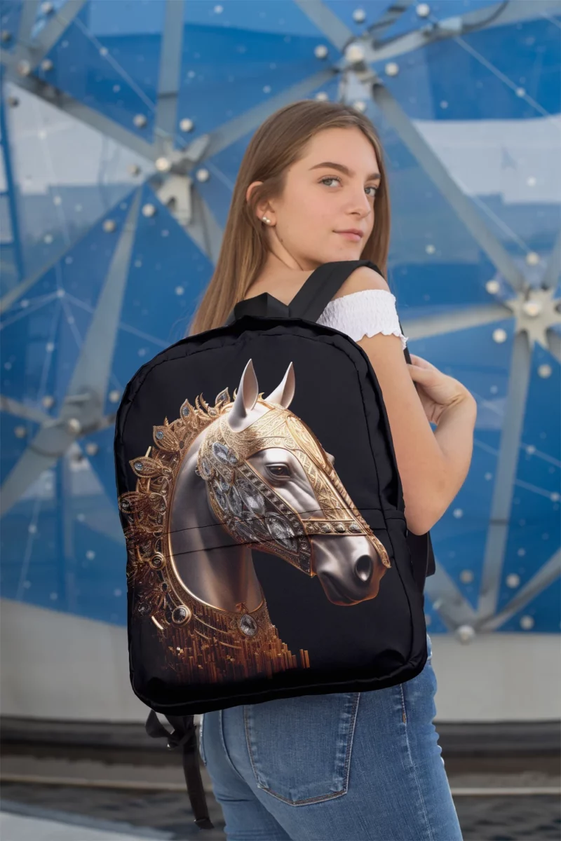 Arabic Calligraphy Horse Art Minimalist Backpack 2