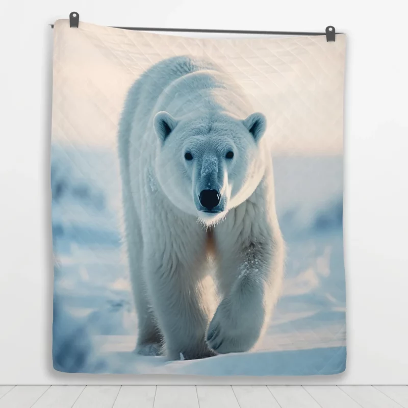 Arctic Fox Portrait Quilt Blanket 1