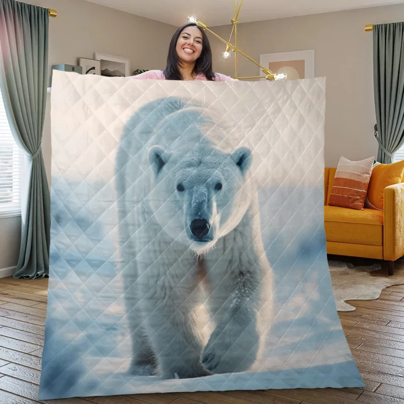 Arctic Fox Portrait Quilt Blanket