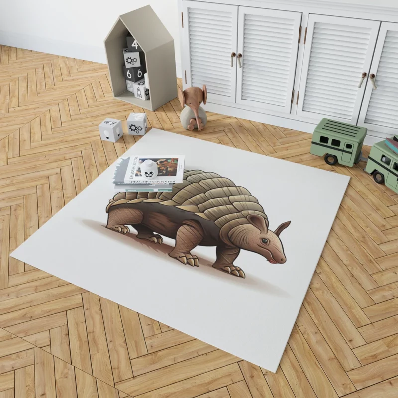 Armadillo Cartoon Illustration Rug 1