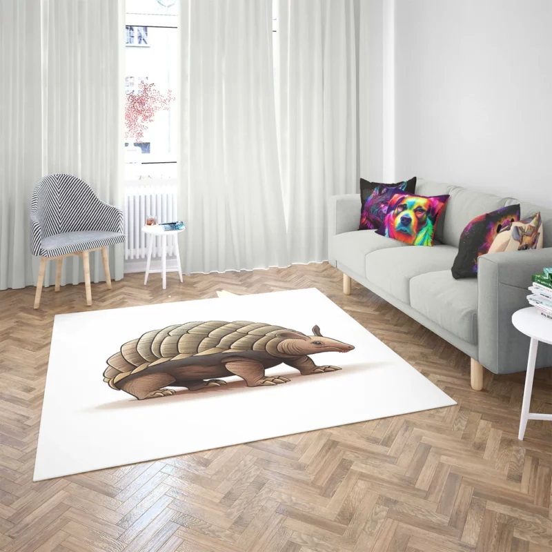 Armadillo Cartoon Illustration Rug 2