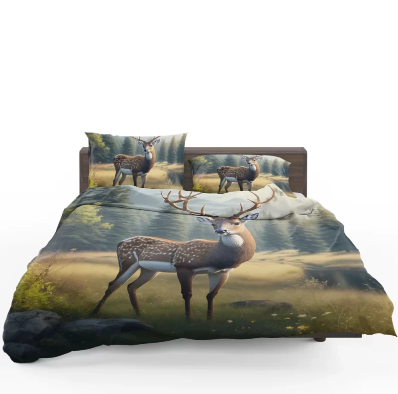 At One with Nature Deer in Forest Bedding Set 1