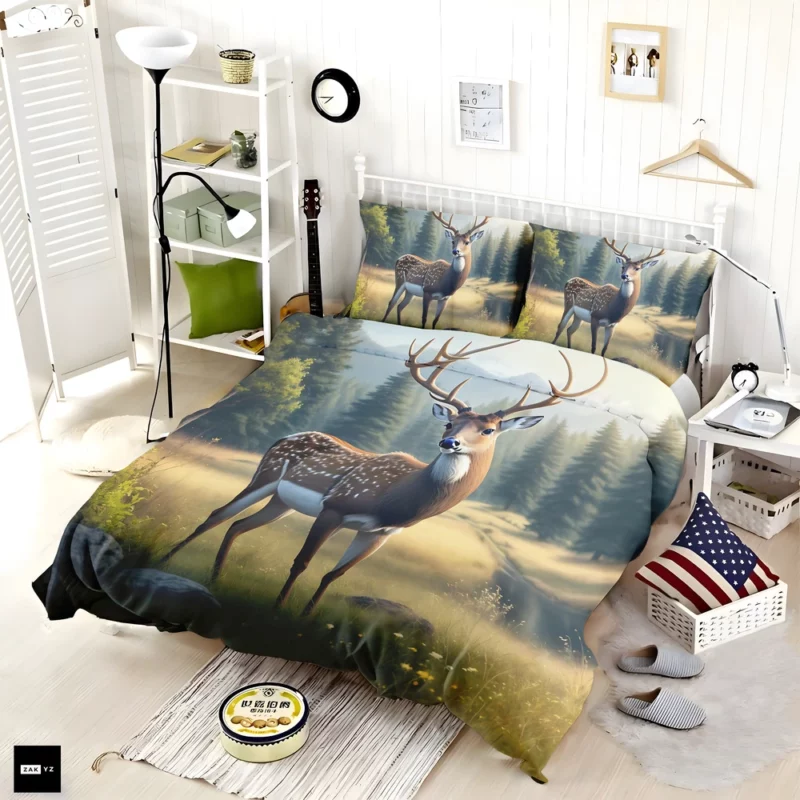 At One with Nature Deer in Forest Bedding Set