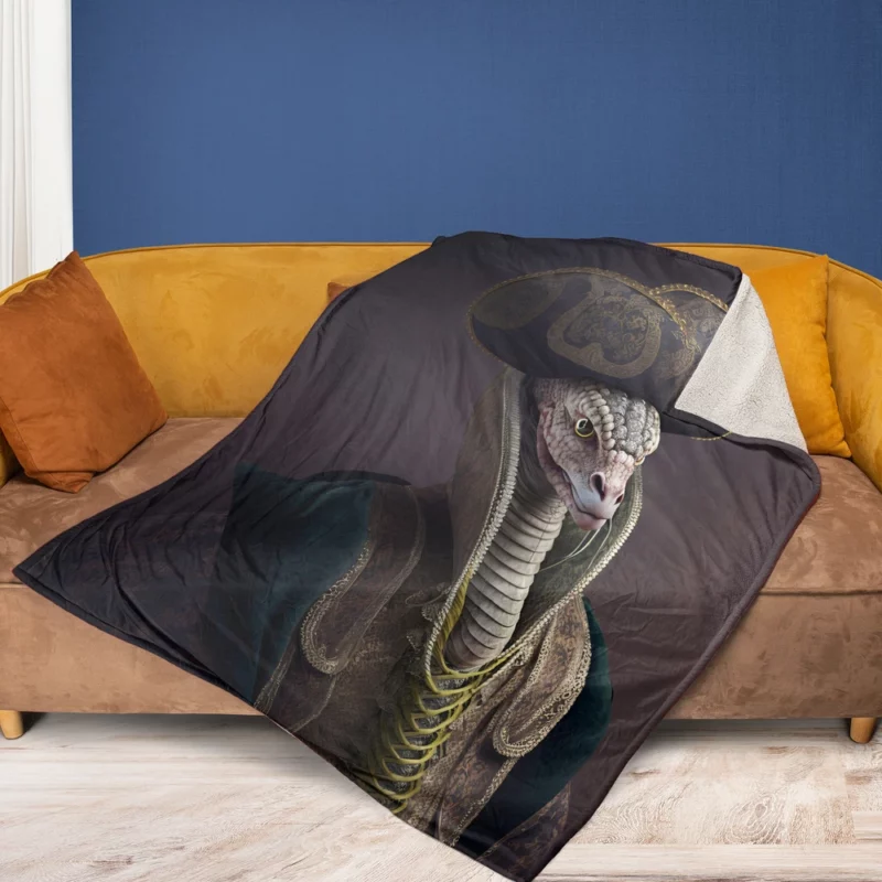 Avian King Cobra Elegance Fleece Blanket 1