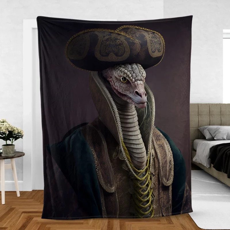 Avian King Cobra Elegance Fleece Blanket