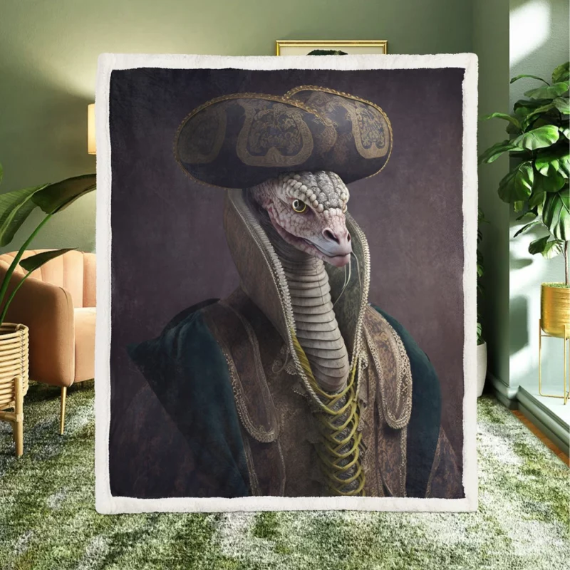 Avian King Cobra Elegance Sherpa Fleece Blanket