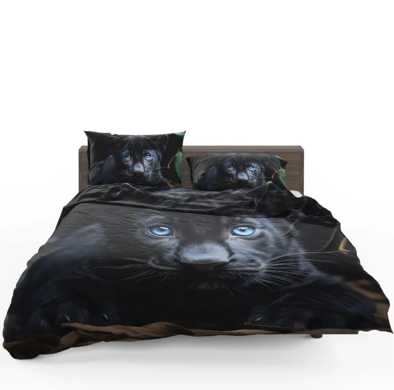 Baby Black Panther Cub Portrait Bedding Set 1