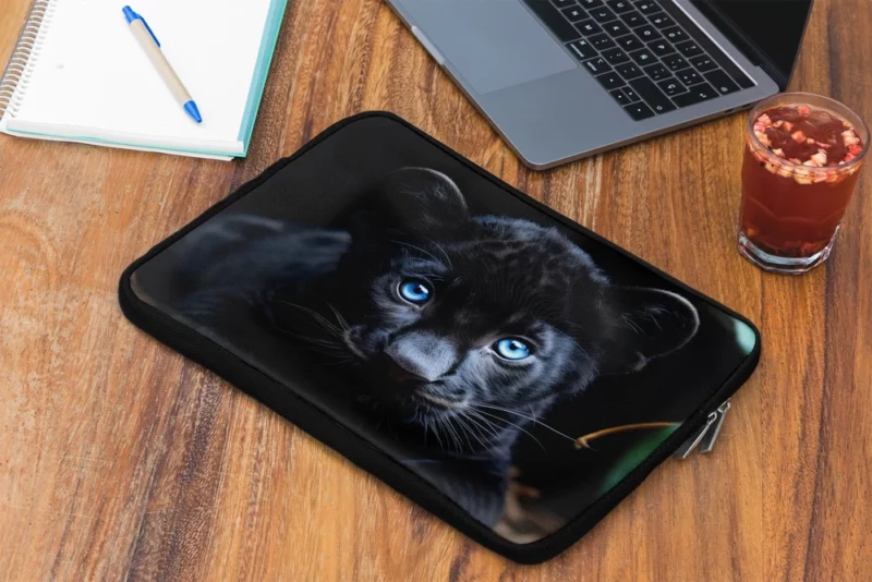 Baby Black Panther Cub Portrait Laptop Sleeve 2