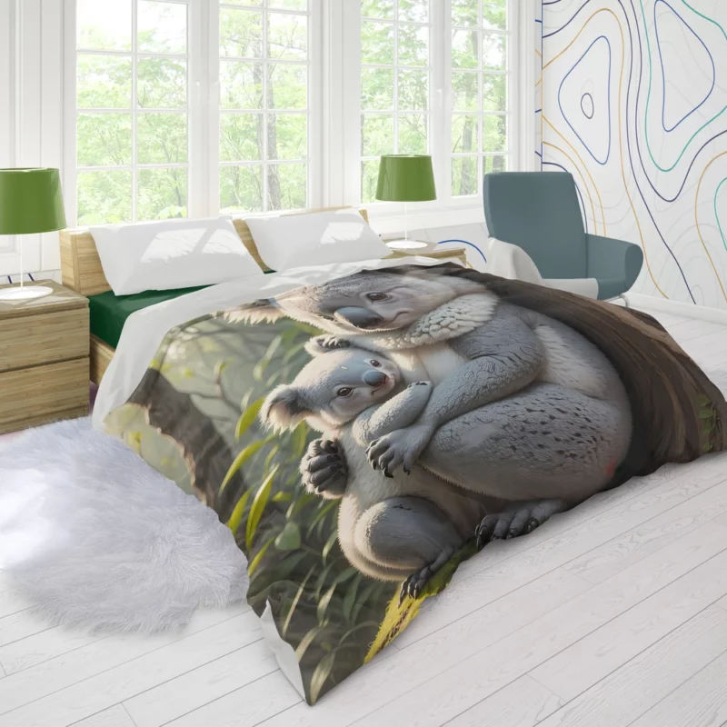 Baby Koala in Eucalyptus Tree Duvet Cover