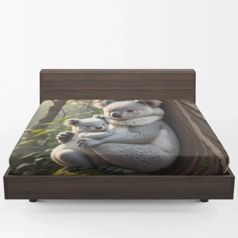 Baby Koala in Eucalyptus Tree Fitted Sheet 1