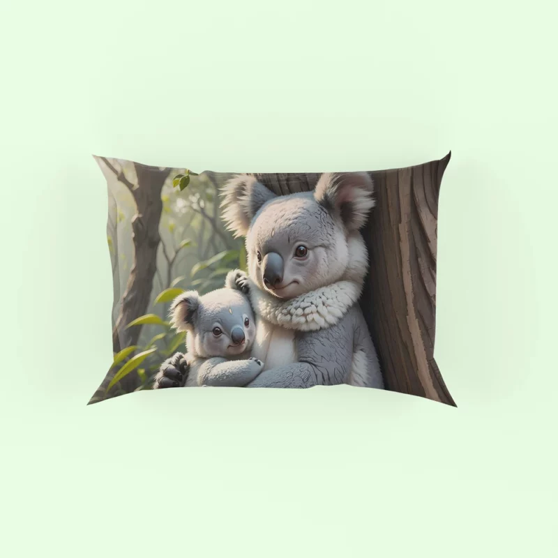 Baby Koala in Eucalyptus Tree Pillow Case