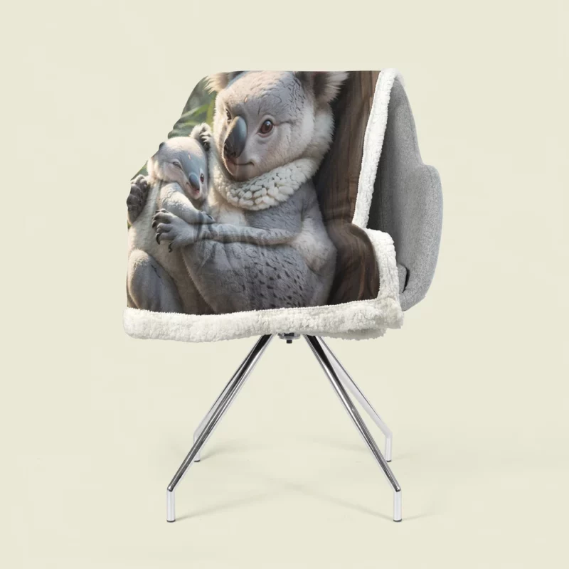 Baby Koala in Eucalyptus Tree Sherpa Fleece Blanket 1