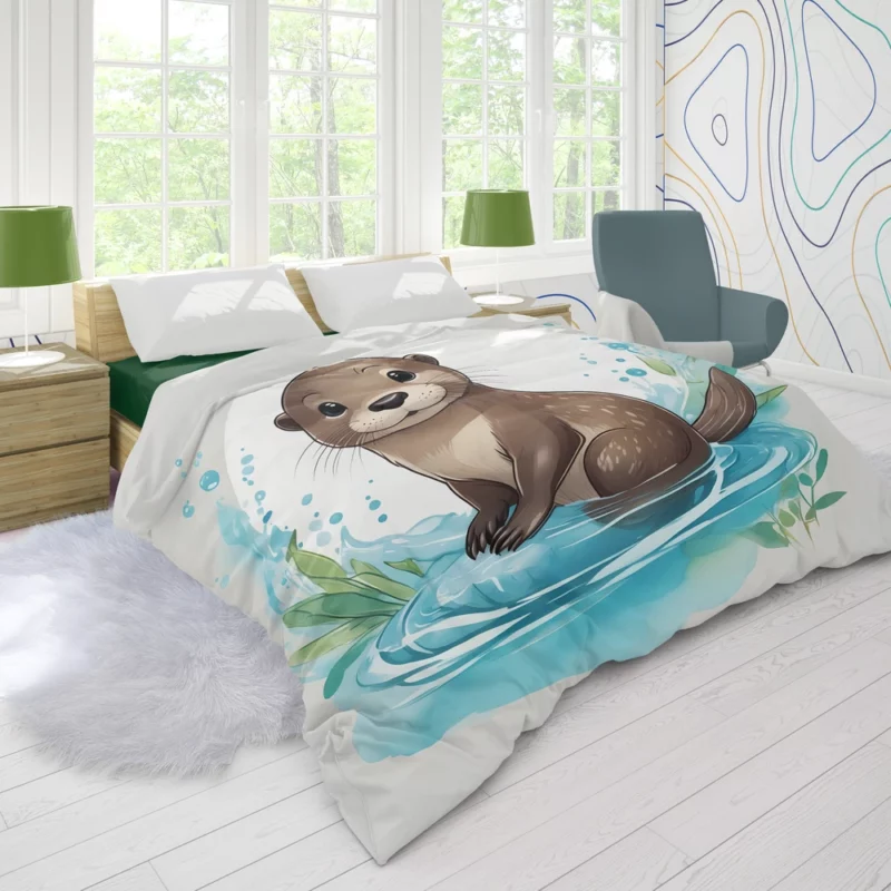 Baby Otter Animal Duvet Cover