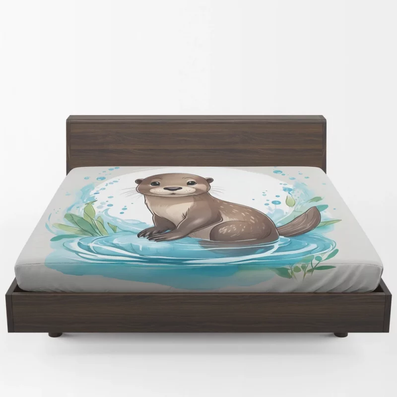 Baby Otter Animal Fitted Sheet 1