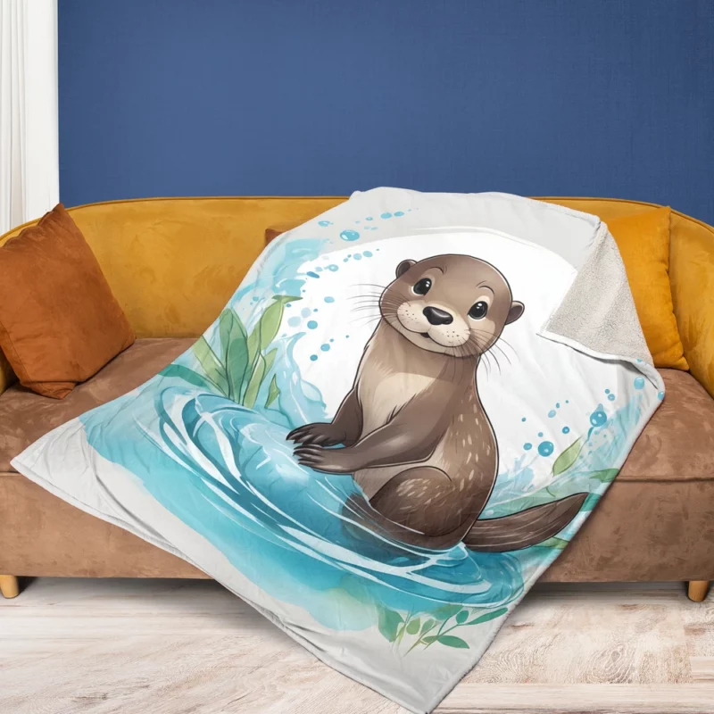 Baby Otter Animal Fleece Blanket 1