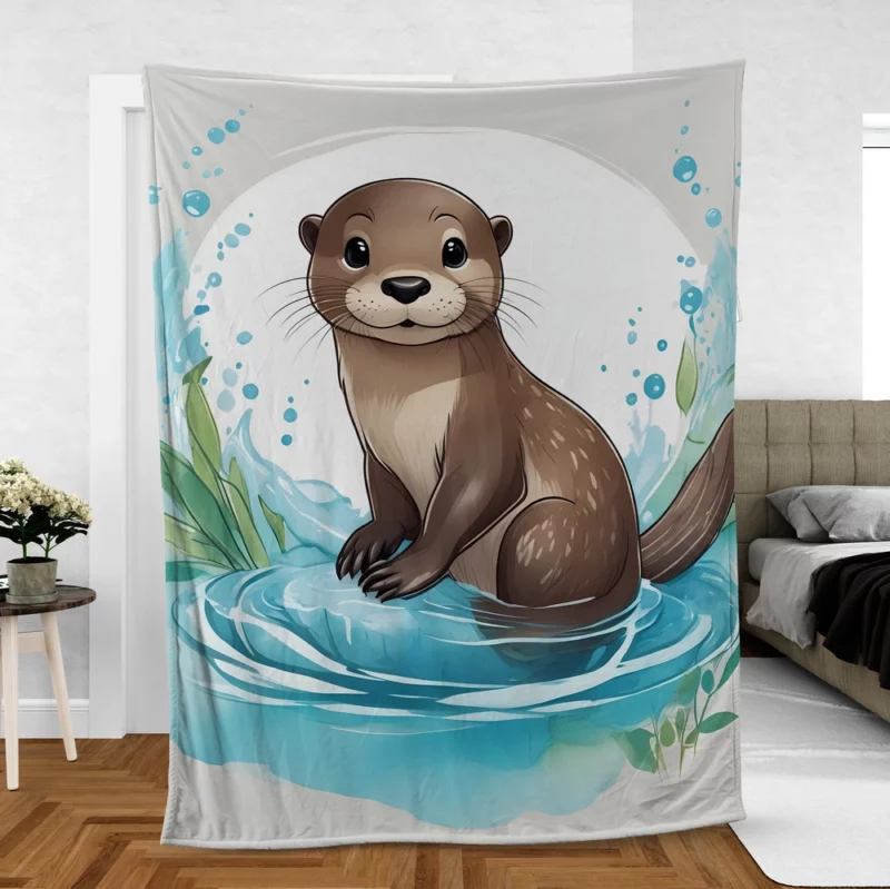 Baby Otter Animal Fleece Blanket