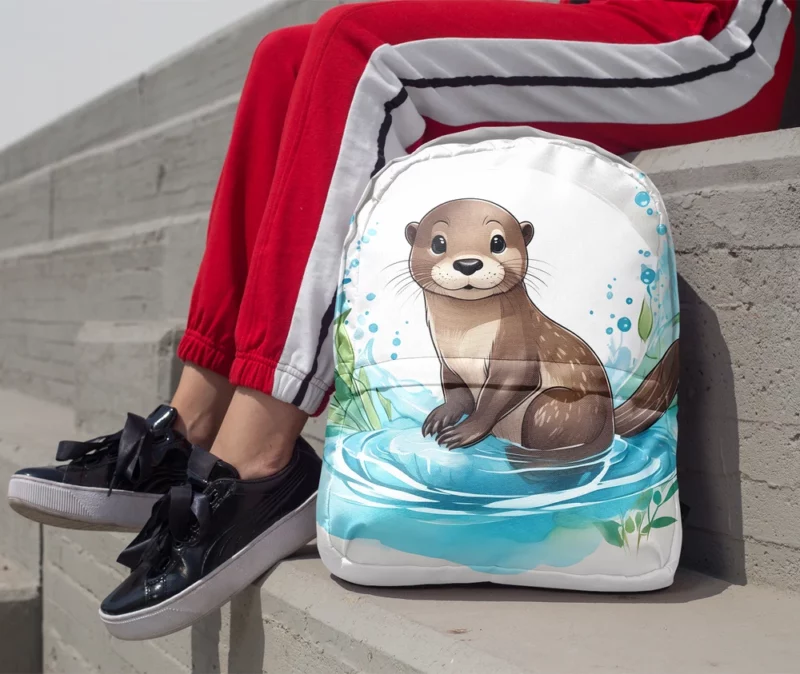 Baby Otter Animal Minimalist Backpack 1