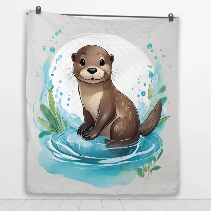 Baby Otter Animal Quilt Blanket 1