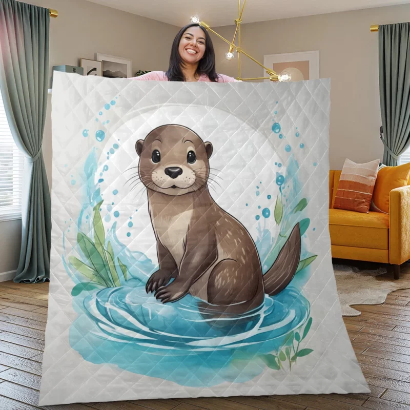 Baby Otter Animal Quilt Blanket