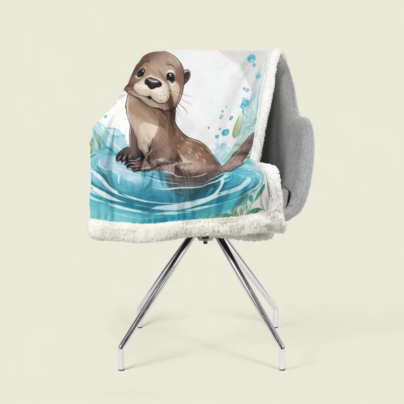 Baby Otter Animal Sherpa Fleece Blanket 1