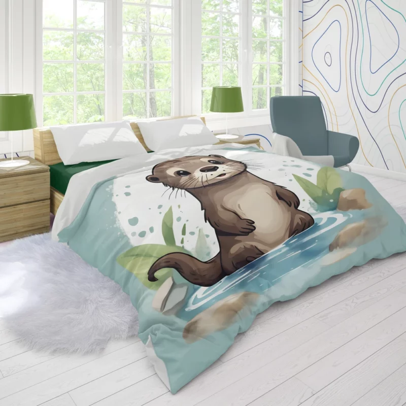 Baby Otter Design Duvet Cover