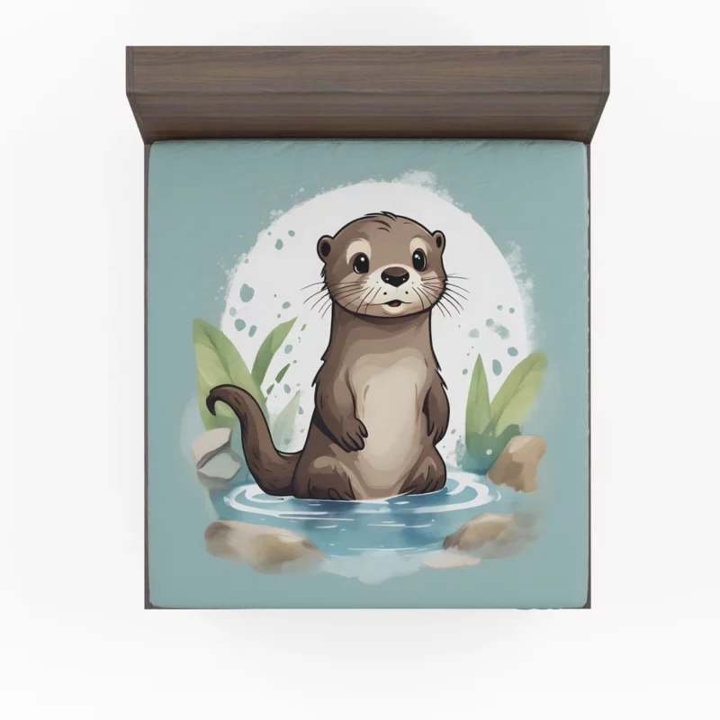 Baby Otter Design Fitted Sheet