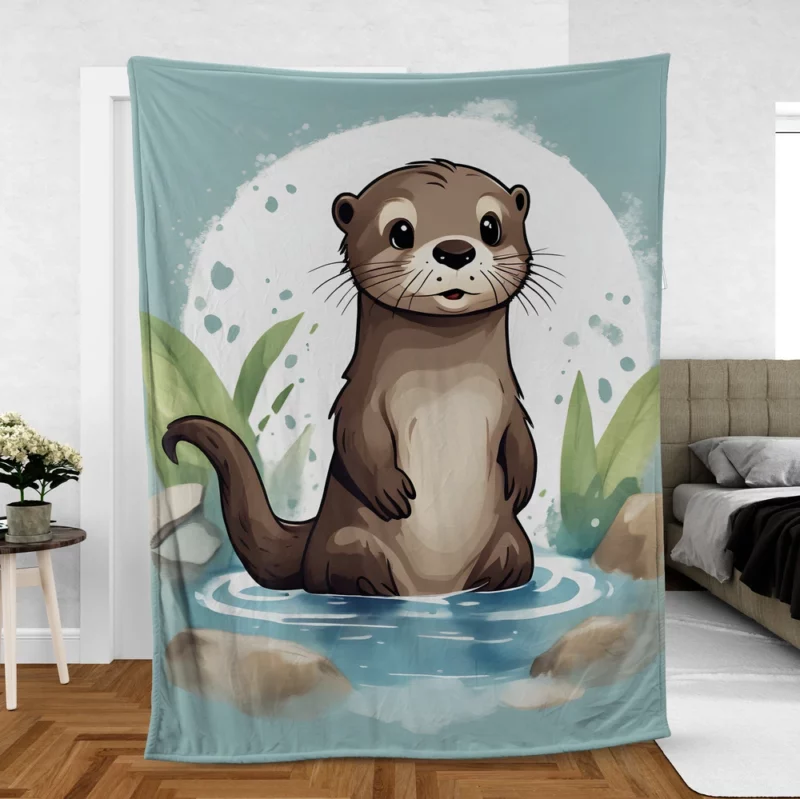 Baby Otter Design Fleece Blanket