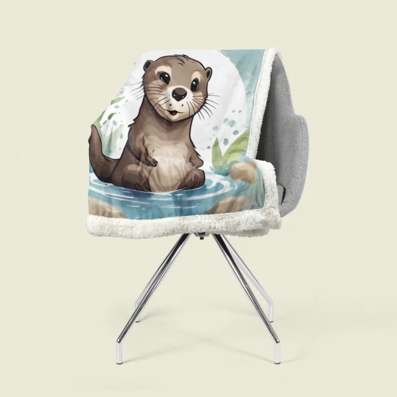 Baby Otter Design Sherpa Fleece Blanket 1