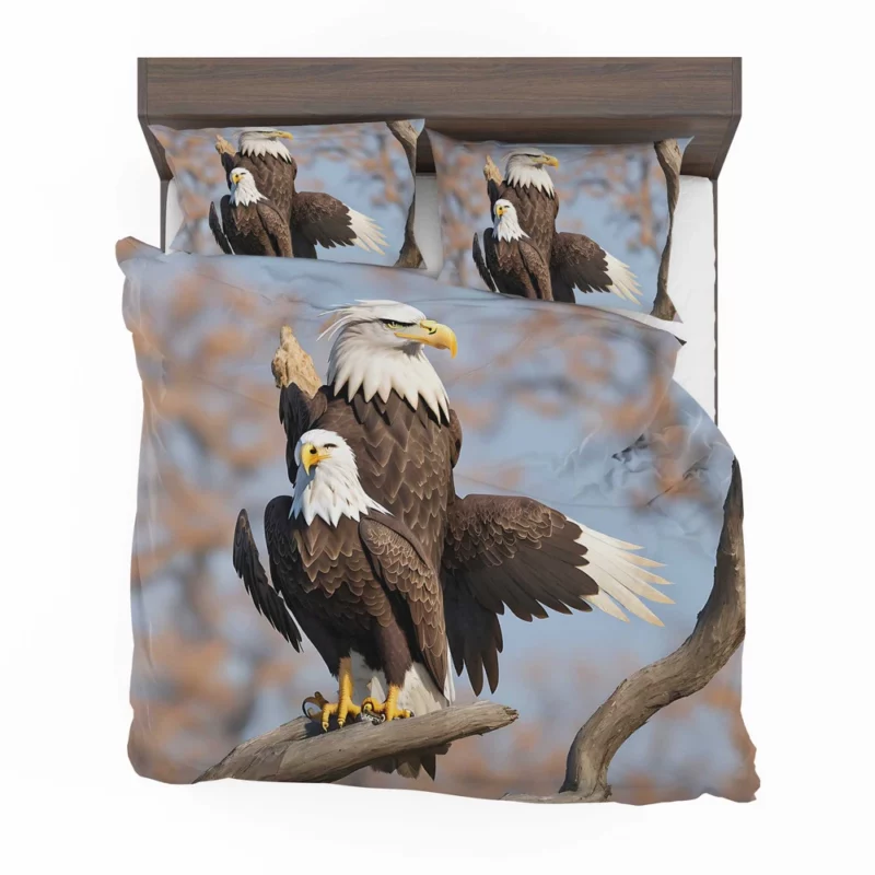 Bald Eagle Flying Vector Art Bedding Set 2