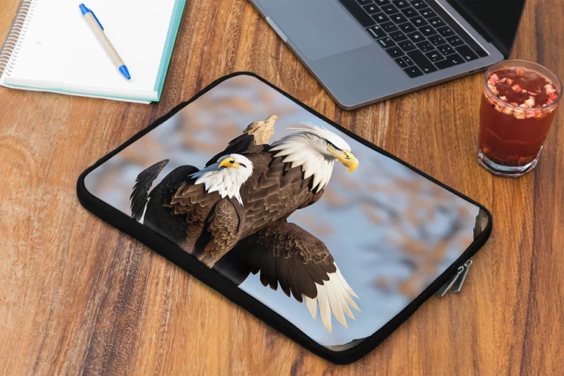 Bald Eagle Flying Vector Art Laptop Sleeve 2