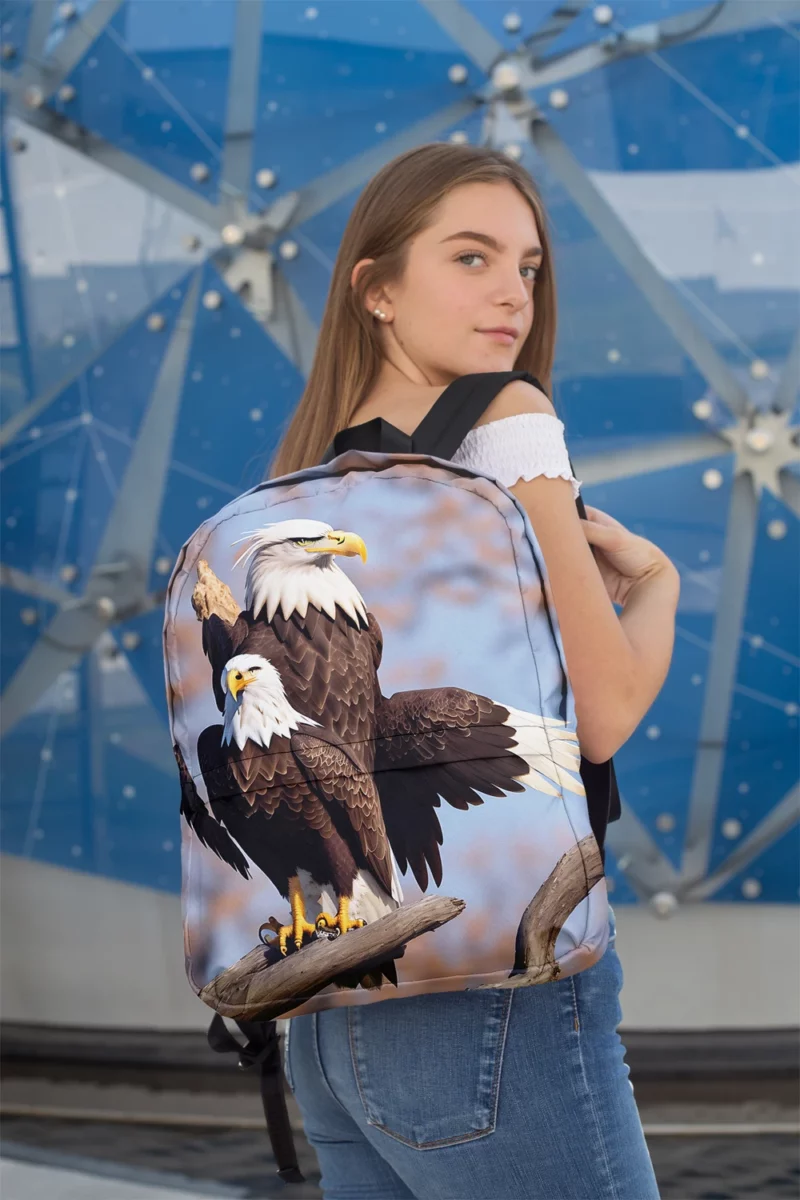 Bald Eagle Flying Vector Art Minimalist Backpack 2