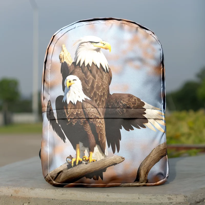 Bald Eagle Flying Vector Art Minimalist Backpack