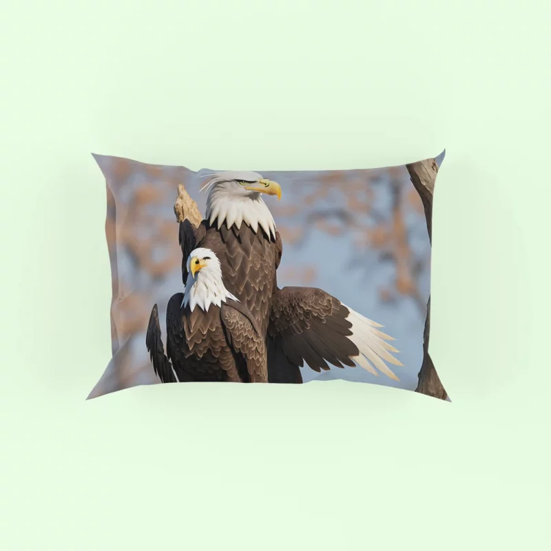 Bald Eagle Flying Vector Art Pillow Case