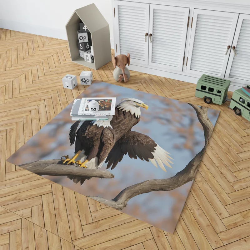 Bald Eagle Flying Vector Art Rug 1