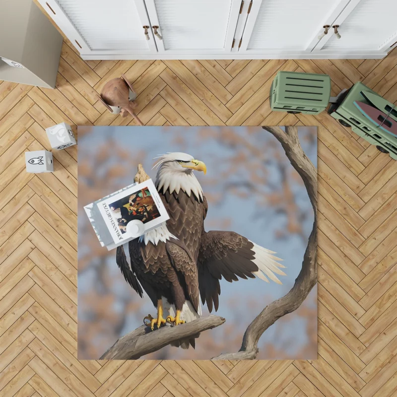 Bald Eagle Flying Vector Art Rug