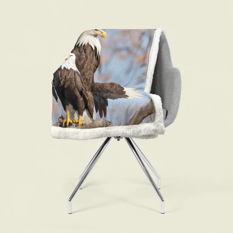 Bald Eagle Flying Vector Art Sherpa Fleece Blanket 1