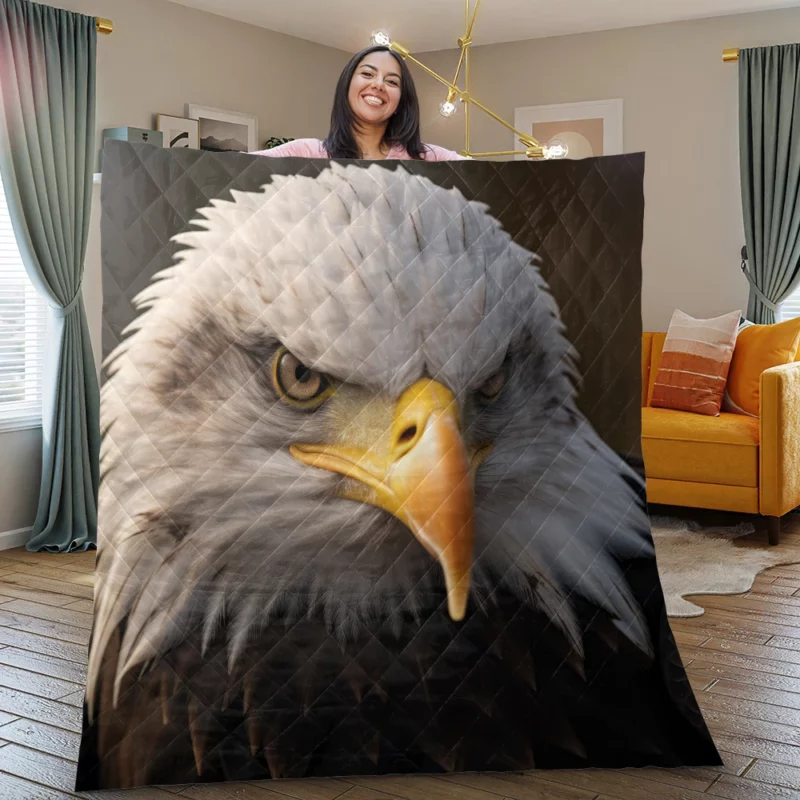 Bald Eagle Portrait Quilt Blanket