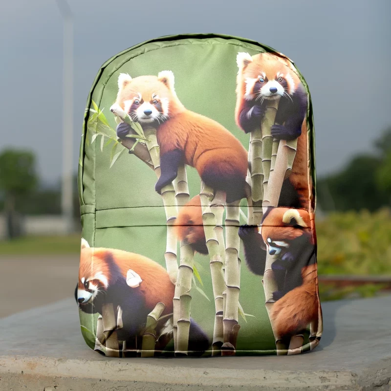 Bamboo Sharing Happy Red Panda Pair Minimalist Backpack