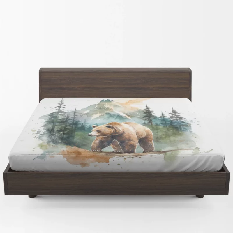 Bear Roaming the Woods Fitted Sheet 1