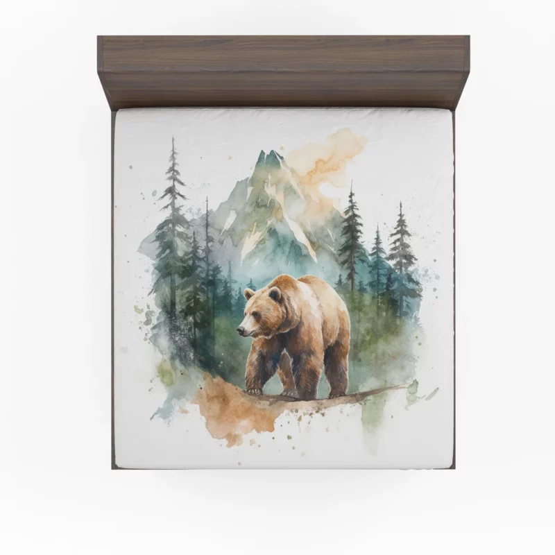 Bear Roaming the Woods Fitted Sheet