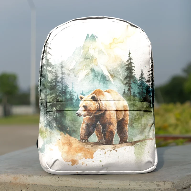 Bear Roaming the Woods Minimalist Backpack