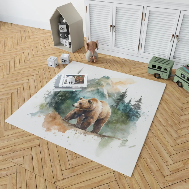 Bear Roaming the Woods Rug 1