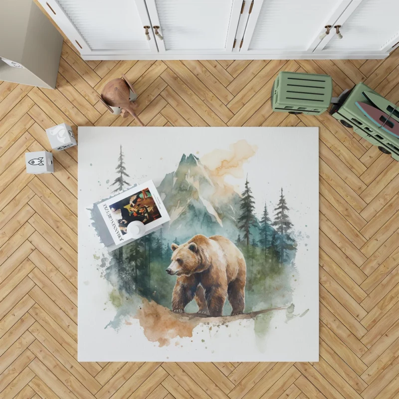 Bear Roaming the Woods Rug