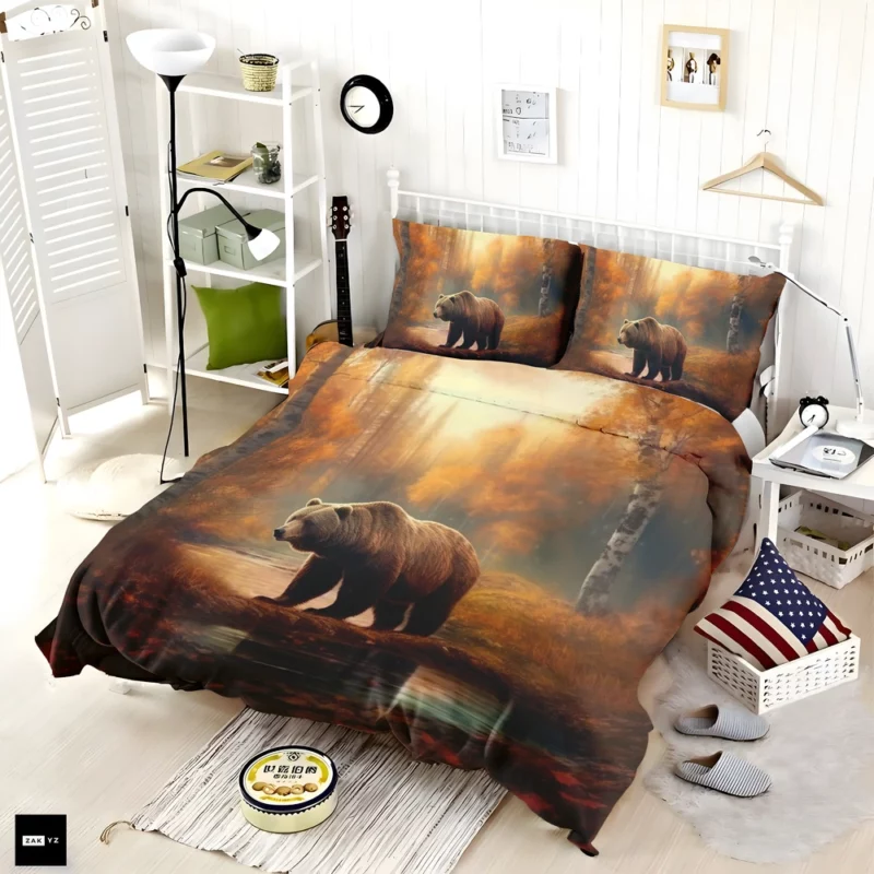 Bear in the Autumn Forest Bedding Set