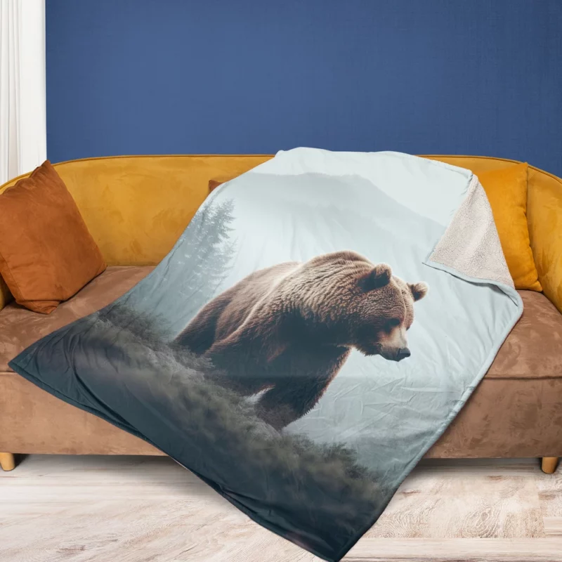 Bear in the Mountains Fleece Blanket 1