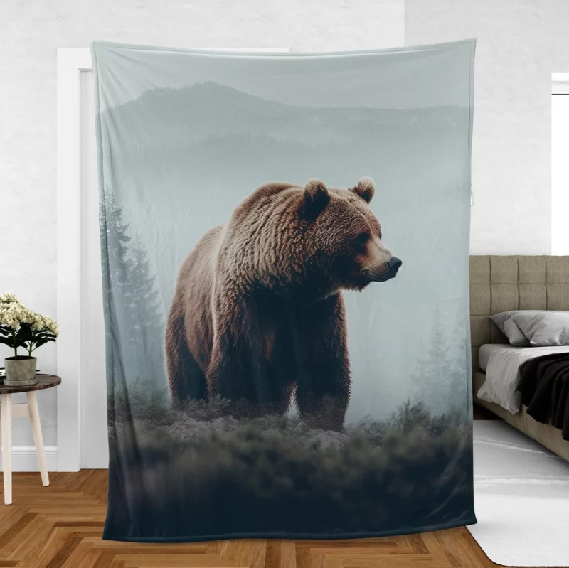 Bear in the Mountains Fleece Blanket