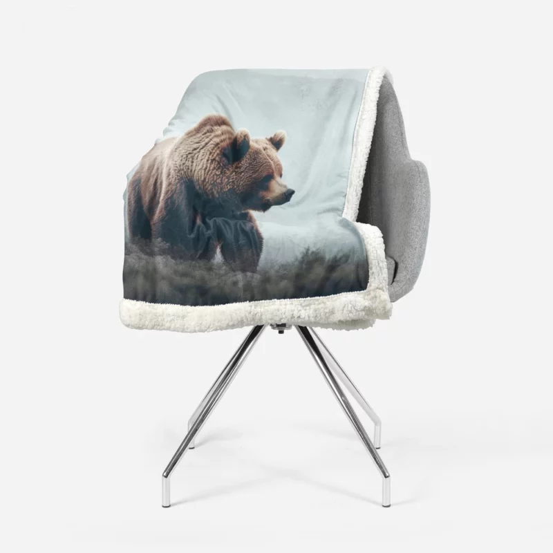 Bear in the Mountains Sherpa Fleece Blanket 1