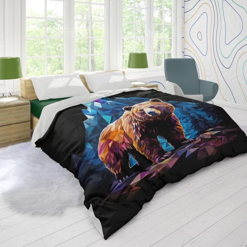 Bear in the Mountainscape Duvet Cover